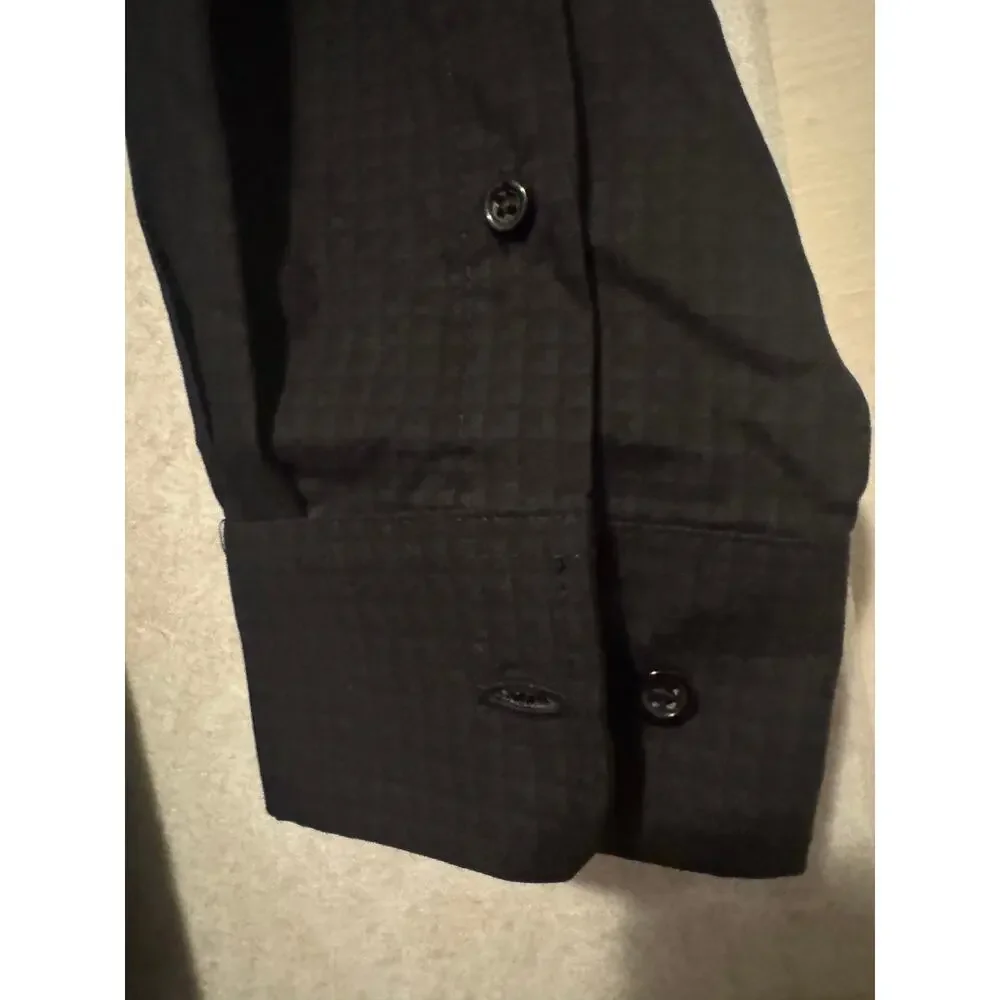 Beverly Hills Polo Club Men's Shirt Gray Black Check Long Sleeve Size 2XLB NWOT